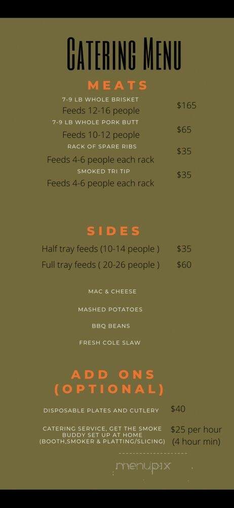 Smoke Buddies BBQ - Alhambra, CA menu_pic