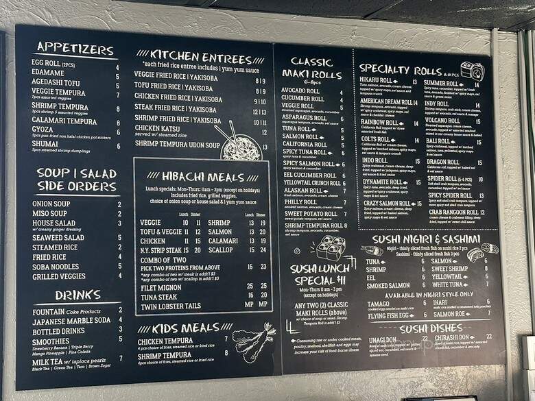 Hikaru Hibachi Express and Sushi - Indianapolis, IN menu_pic