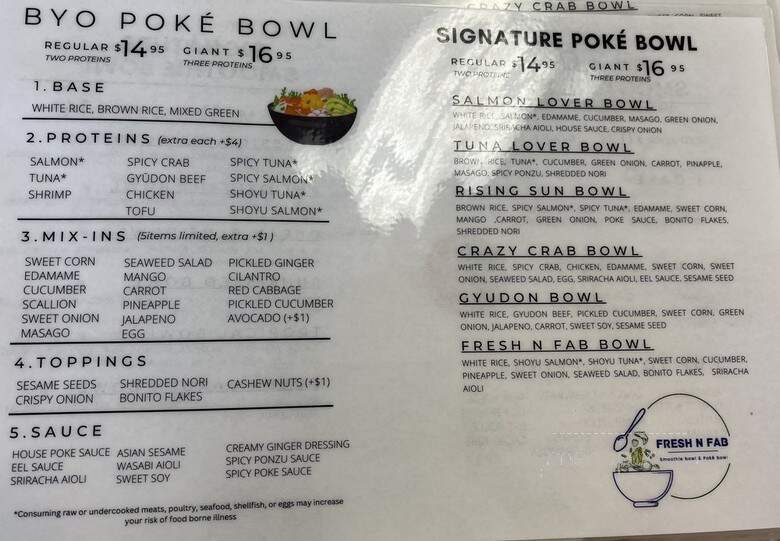 Fresh N Fab - Wilmington, NC menu_pic