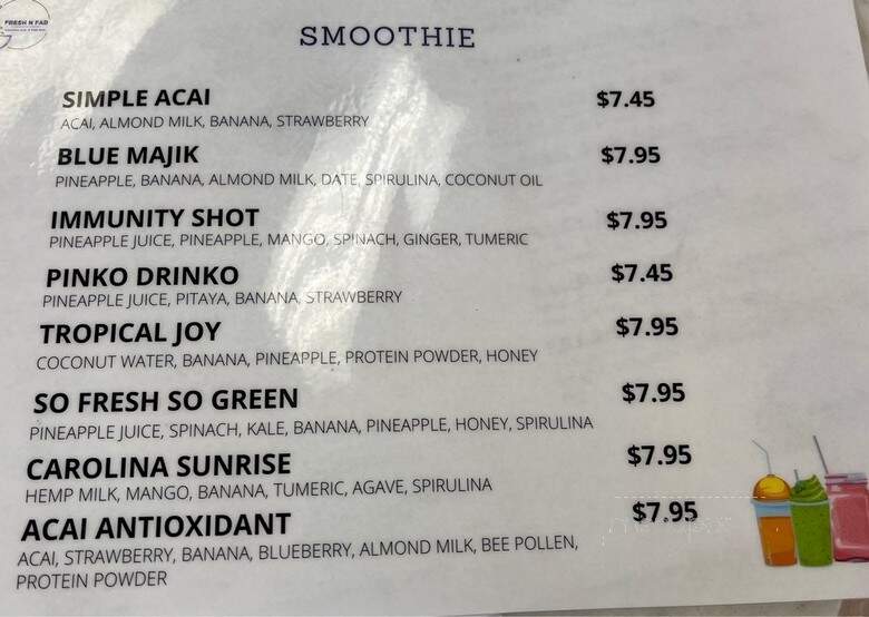 Fresh N Fab - Wilmington, NC menu_pic