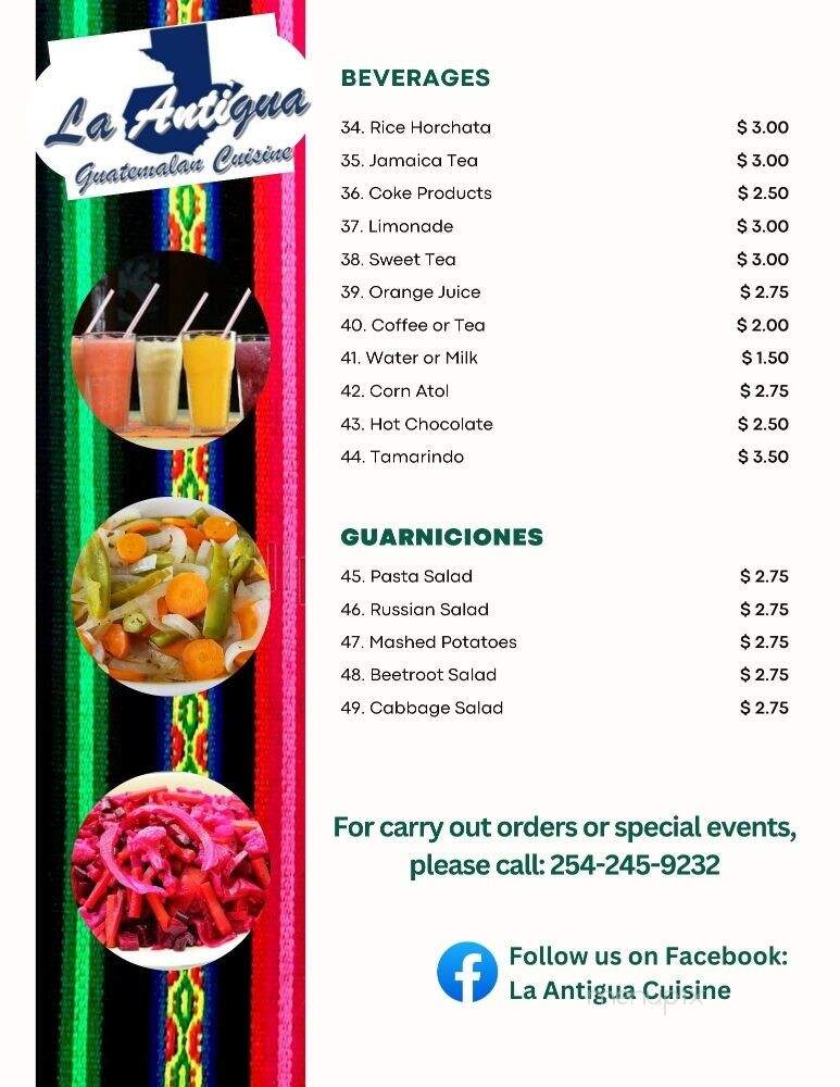 La Antigua Guatemalan Cuisine - Killeen, TX menu_pic