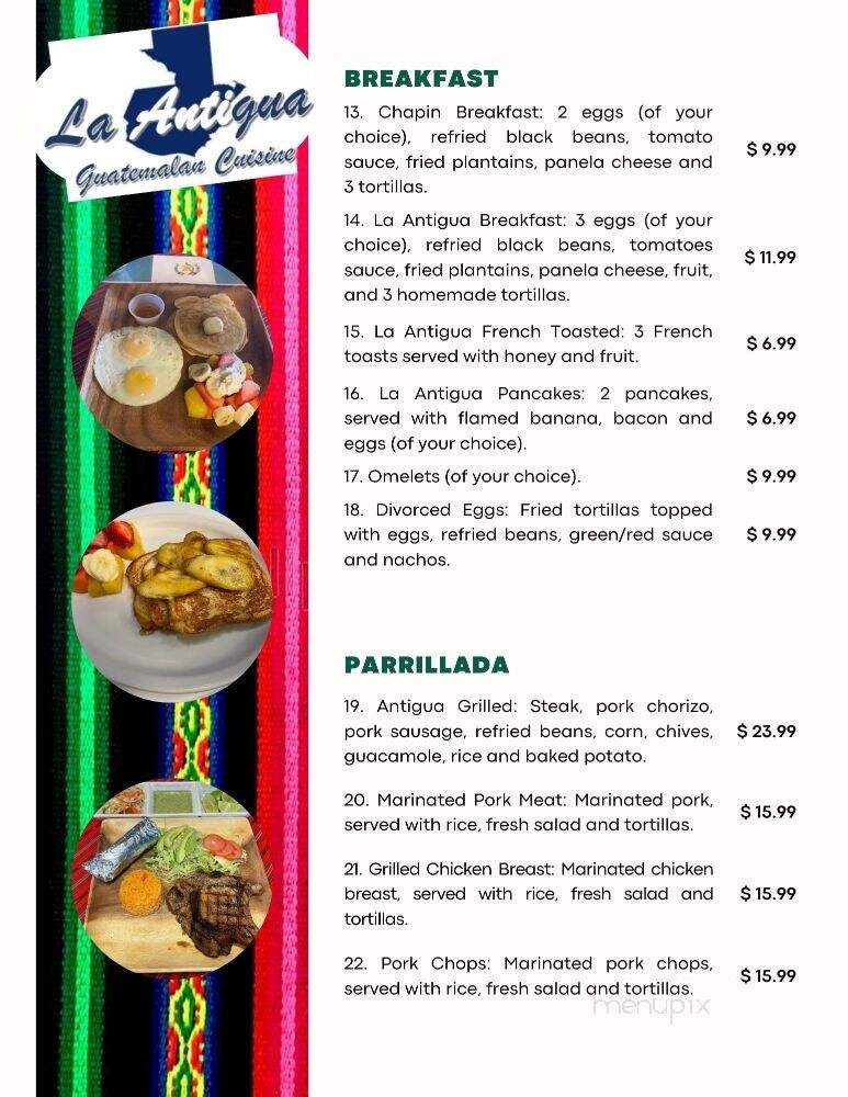 La Antigua Guatemalan Cuisine - Killeen, TX menu_pic