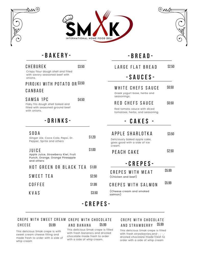 Smak Deli Cafe - Gaffney, SC menu_pic