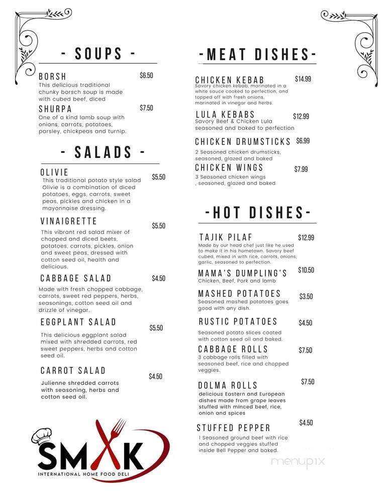 Smak Deli Cafe - Gaffney, SC menu_pic