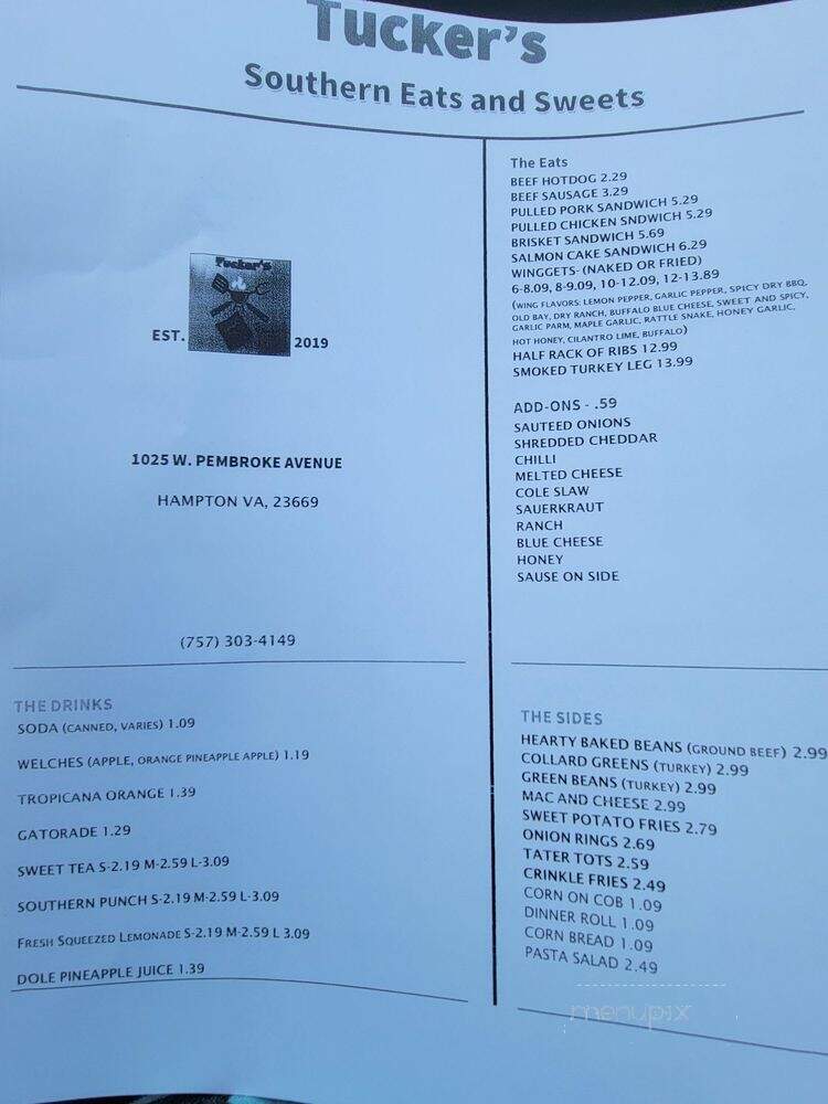 Tuckers Southern Eats and Treats - Hampton, VA menu_pic
