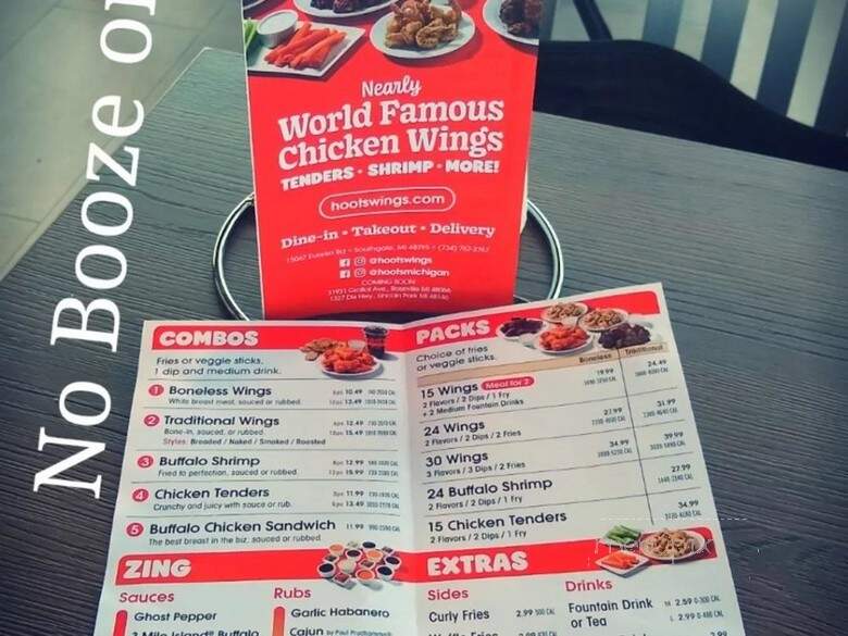 Hoots Wings By Hooters - Southgate, MI menu_pic