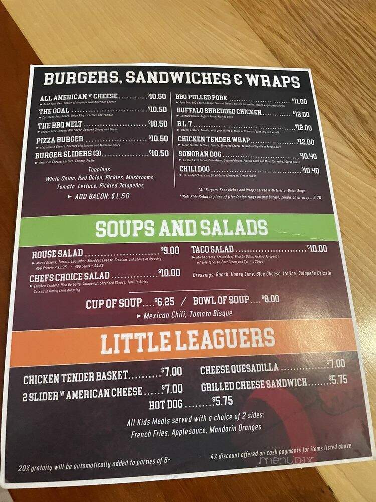 4th & Goal Sports Bar and Grill - Reynoldsburg, OH menu_pic