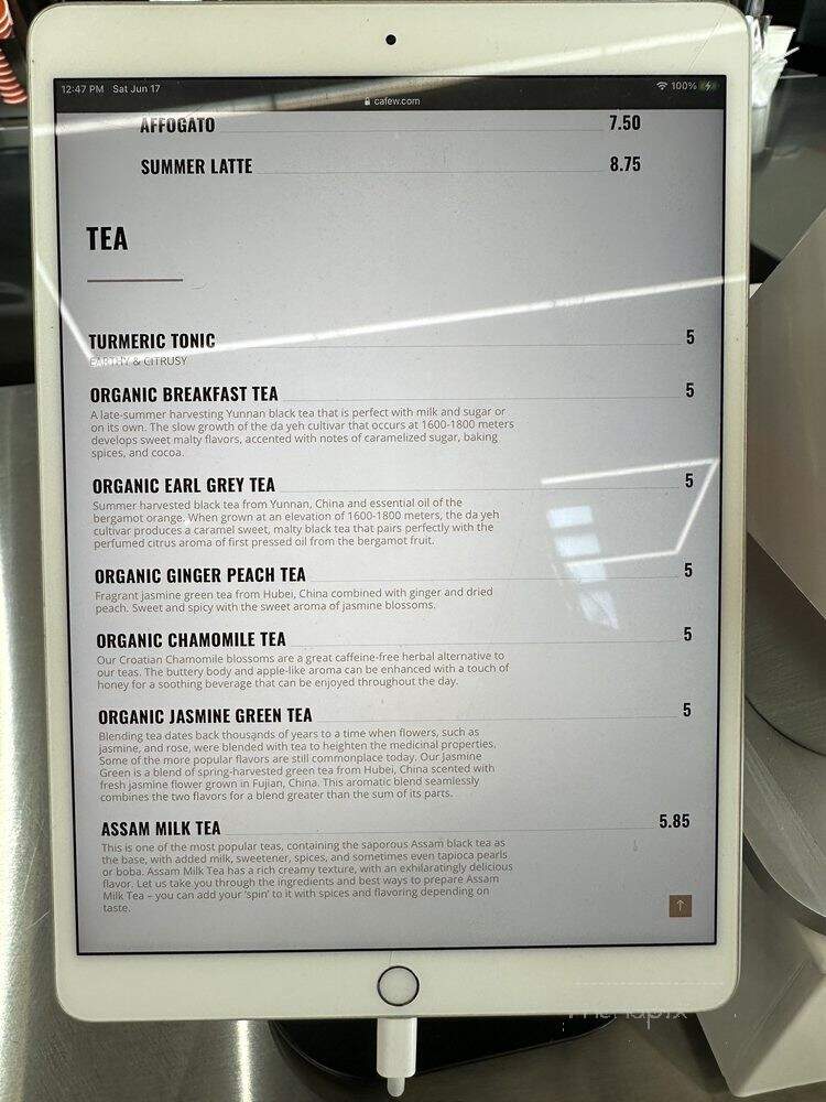 Cafe W - New York, NY menu_pic