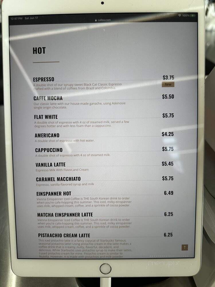 Cafe W - New York, NY menu_pic