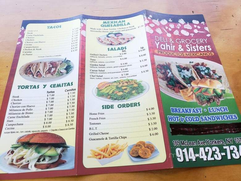 Yahir & Sisters Deli - Yonkers, NY menu_pic