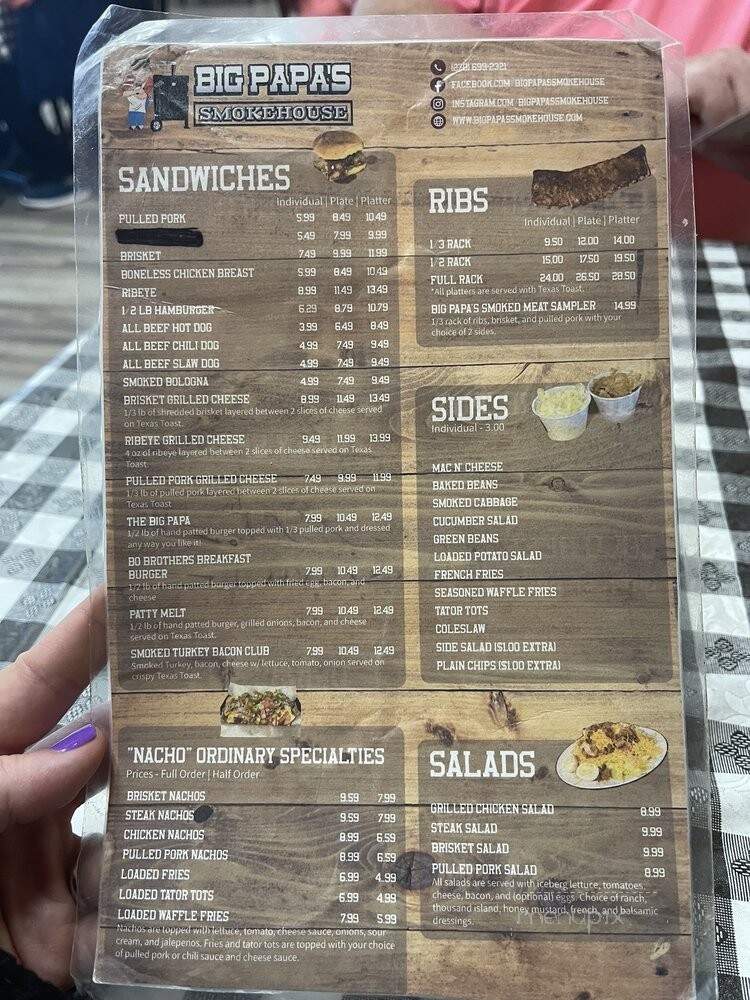 Big Papa's Smokehouse - Lebanon, KY menu_pic