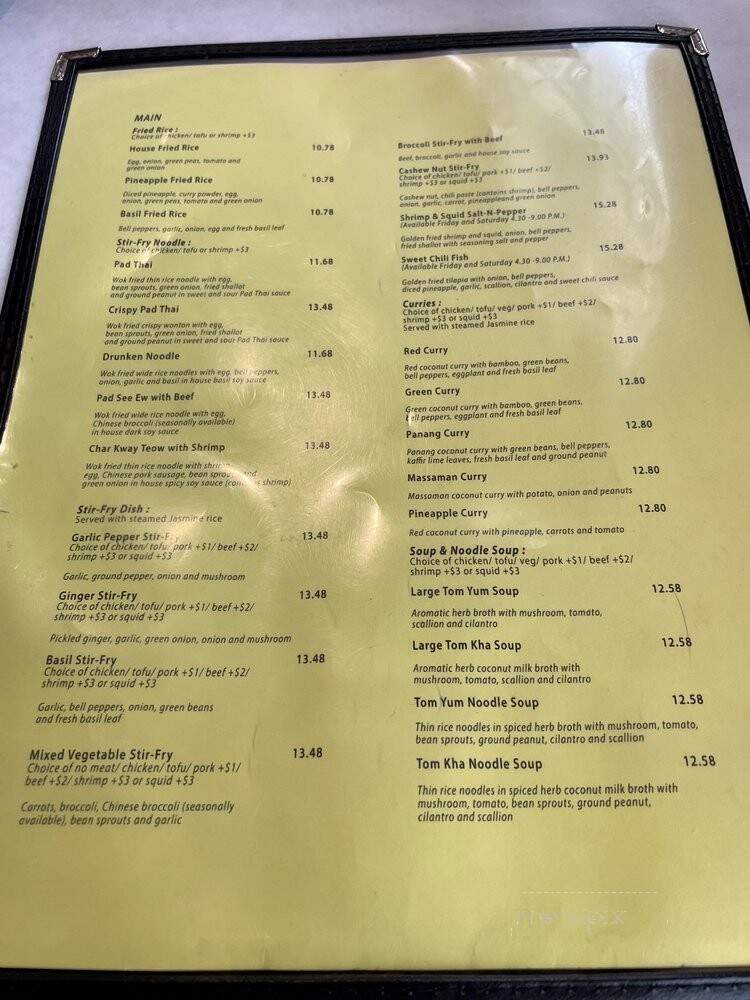The Beat Bangkok - Blacksburg, VA menu_pic