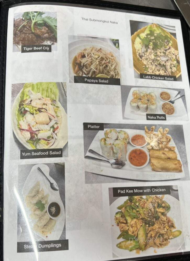 Thai Submongkol Naka - Peculiar, MO menu_pic