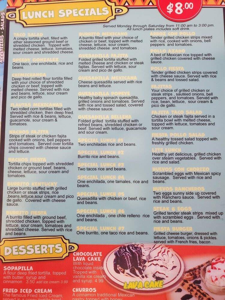 Fiesta Acapulco - Sturgis, KY menu_pic