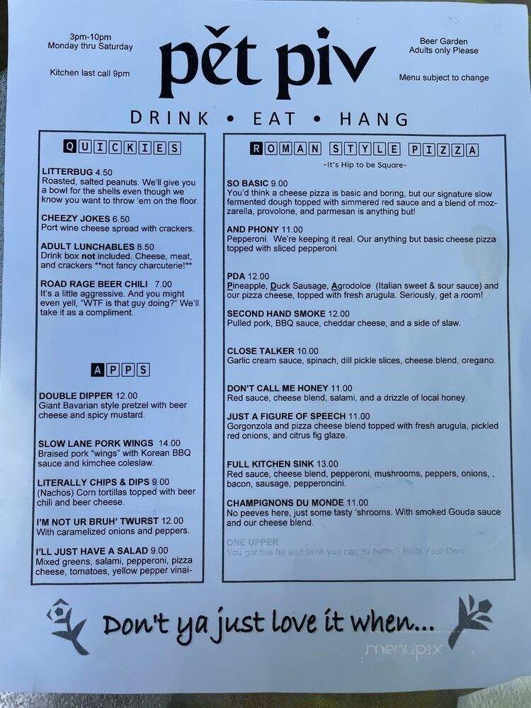 Pet Piv - Fort Mill, SC menu_pic