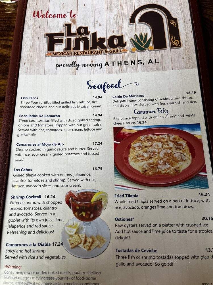Lafinka Mexican Grill - Athens, AL menu_pic