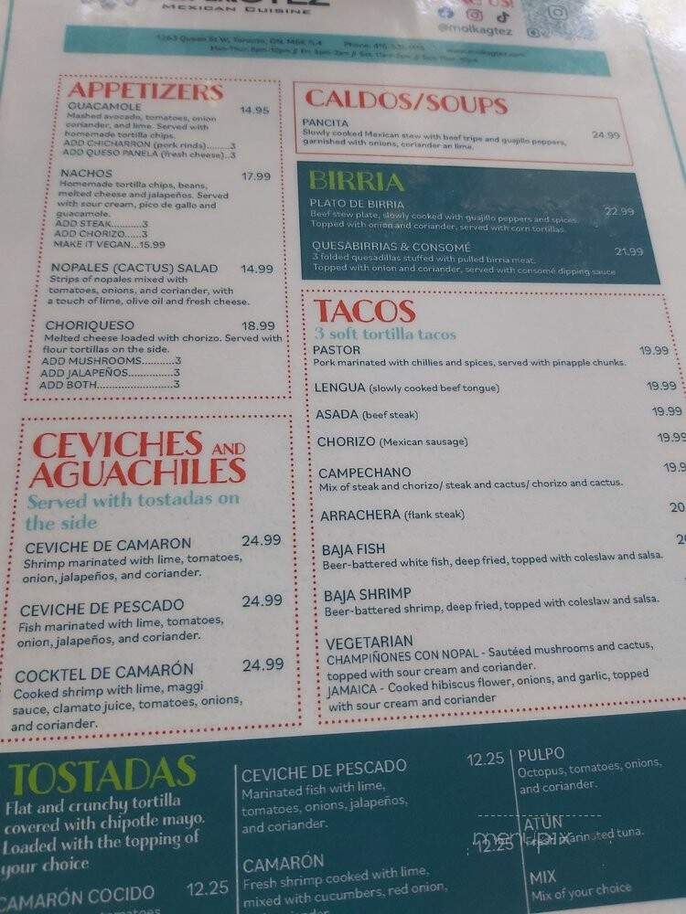 Molkagtez - Toronto, ON menu_pic
