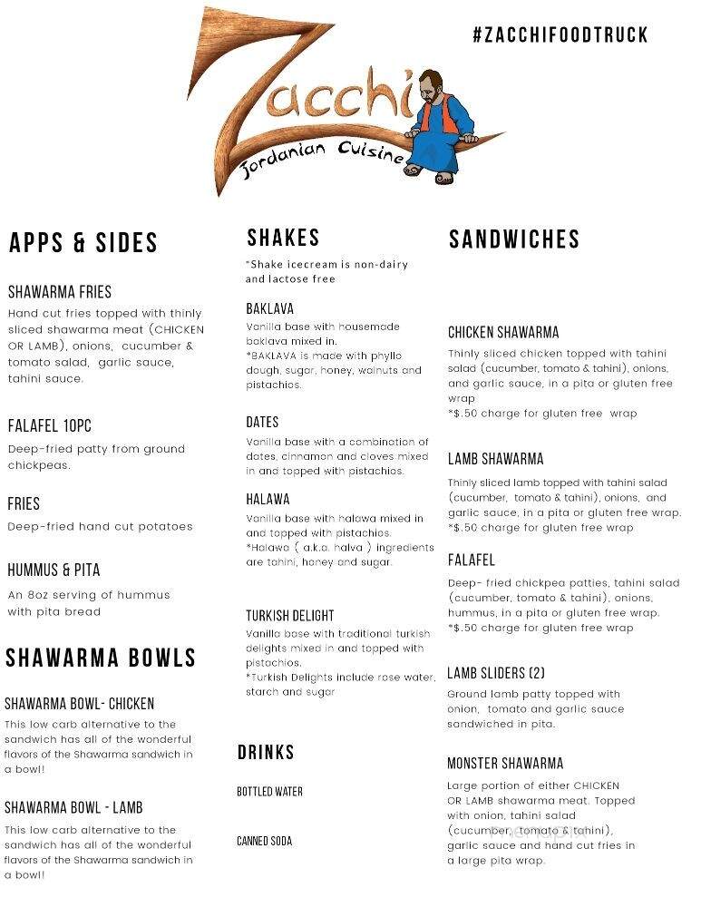 Zacchi Food Truck - Saint Louis, MO menu_pic