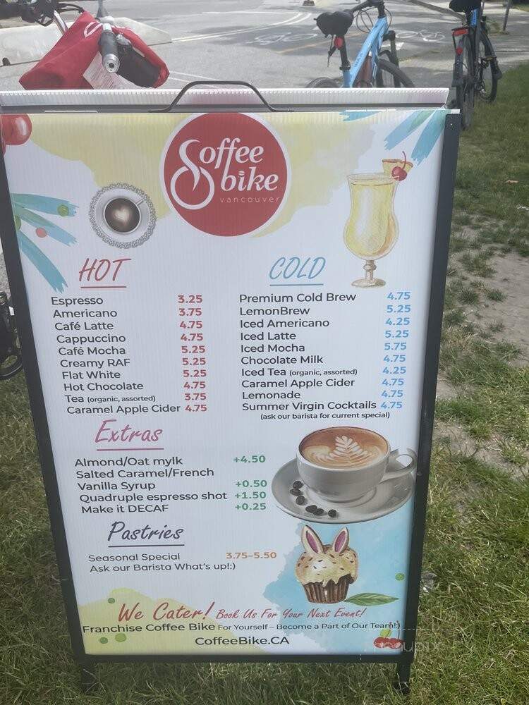 Coffee Bike - Vancouver, BC menu_pic
