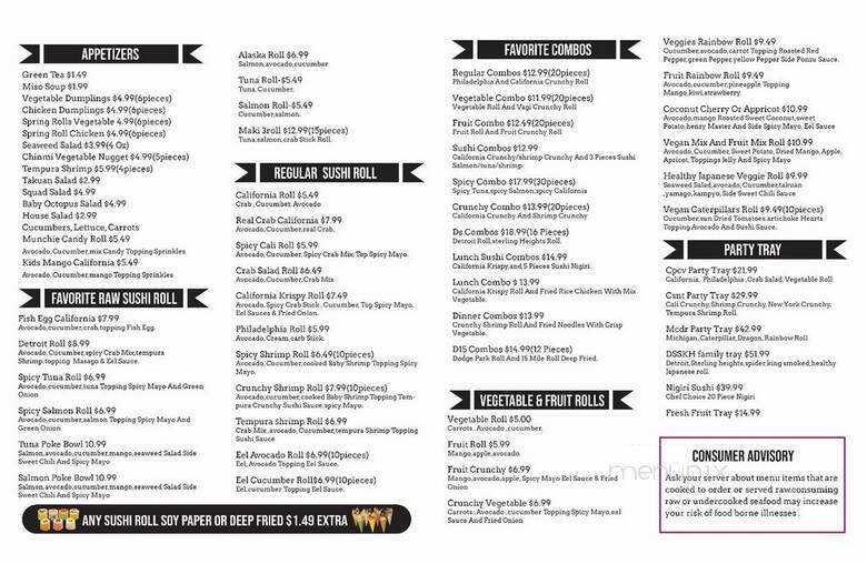 My Sushi & Catering - Sterling Heights, MI menu_pic