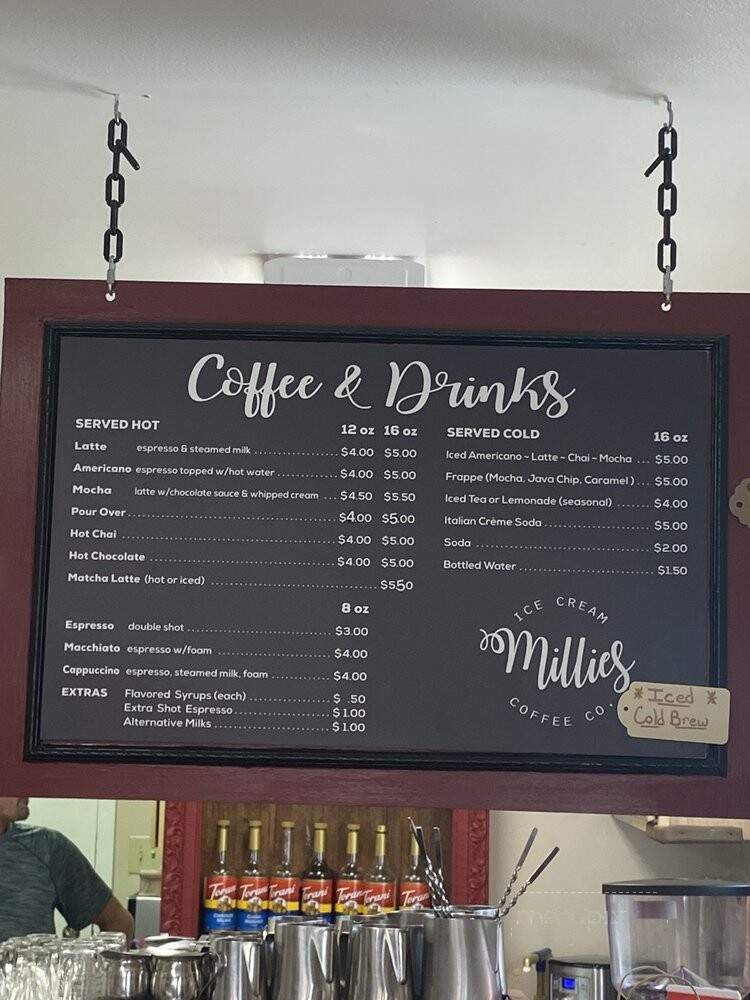 Millie's Ice Cream & Coffee - Graeagle, CA menu_pic