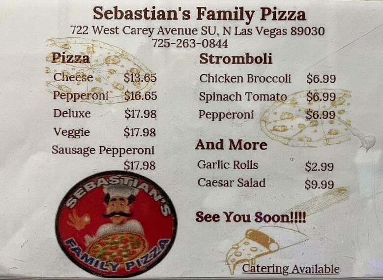 Sebastian's Family Pizza - North Las Vegas, NV menu_pic