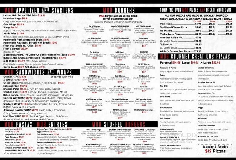 Mob Pizzeria and Burgers - Hackensack, NJ menu_pic