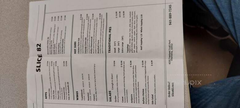 Slice 82 - Port Charlotte, FL menu_pic