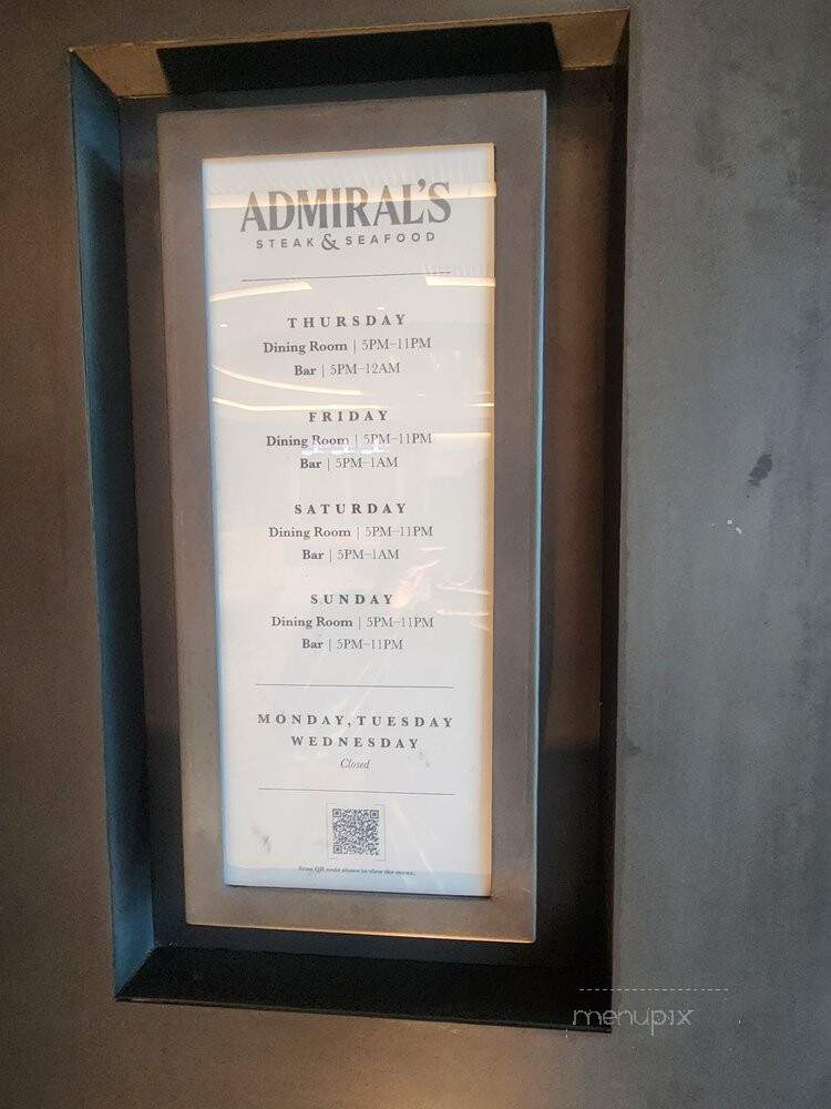 Admirals Steak and Seafood - Portsmouth, VA menu_pic