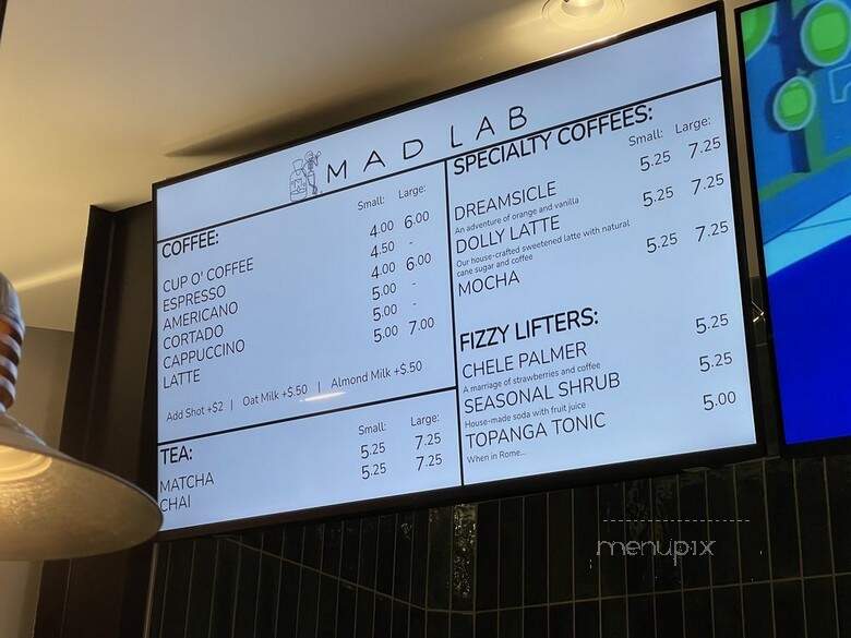 MadLab - Los Angeles, CA menu_pic