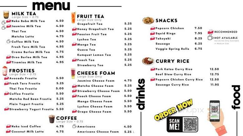 Neko Cafe - Riverside, CA menu_pic