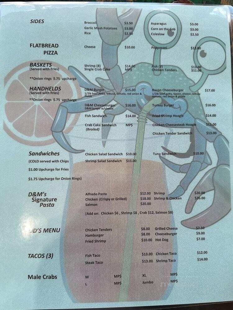 D&M's Tiki Bar and Crab Deck - Edgewood, MD menu_pic