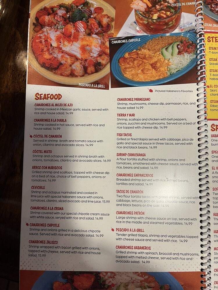 Habaneros - Springfield, MO menu_pic