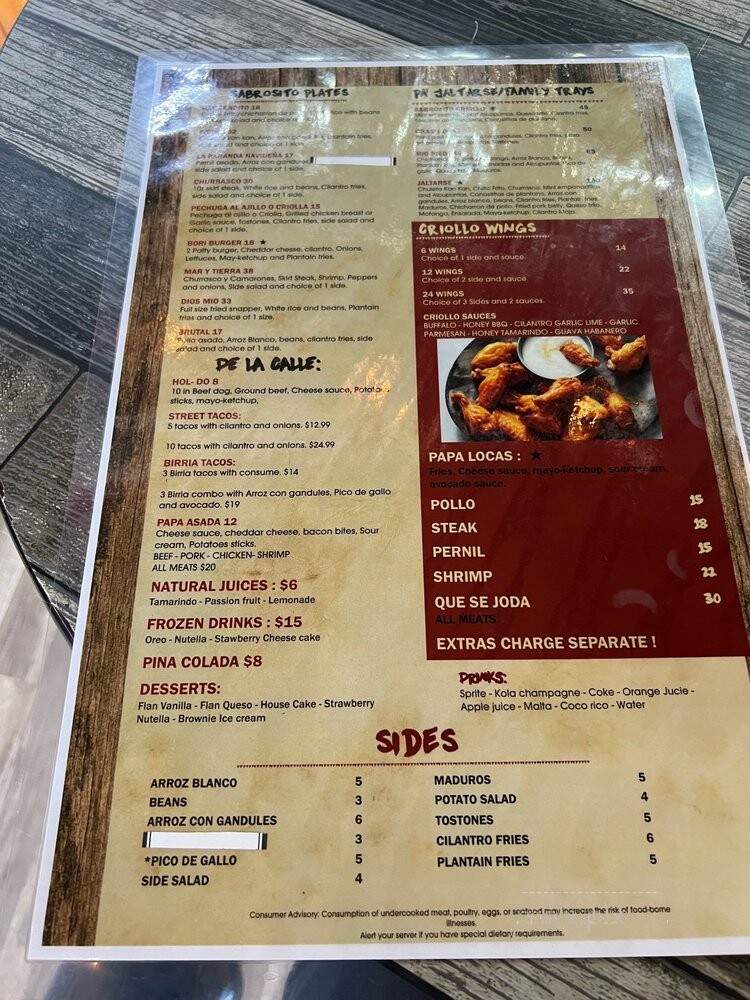 Sabrosito Criollo - Sanford, FL menu_pic