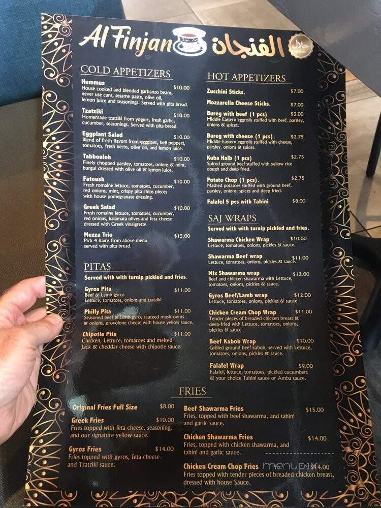 Alfinjan Mediterranean Grill - El Cajon, CA menu_pic