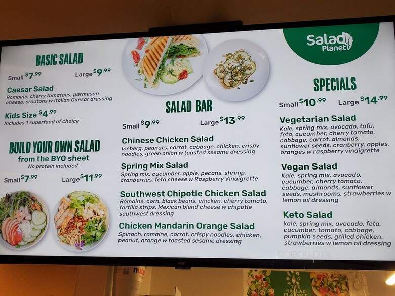 Salad Planet - San Jose, CA menu_pic