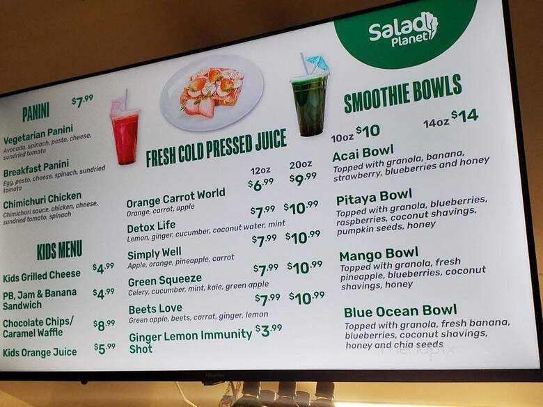 Salad Planet - San Jose, CA menu_pic