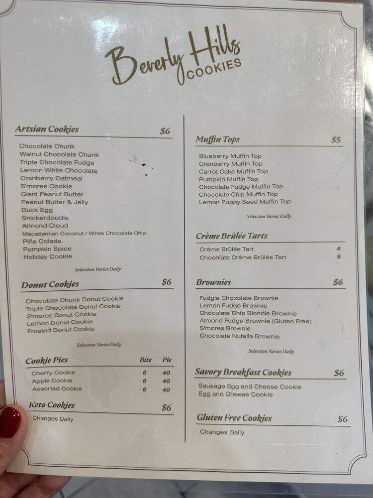 Beverly Hills Cookies - Beverly Hills, CA menu_pic