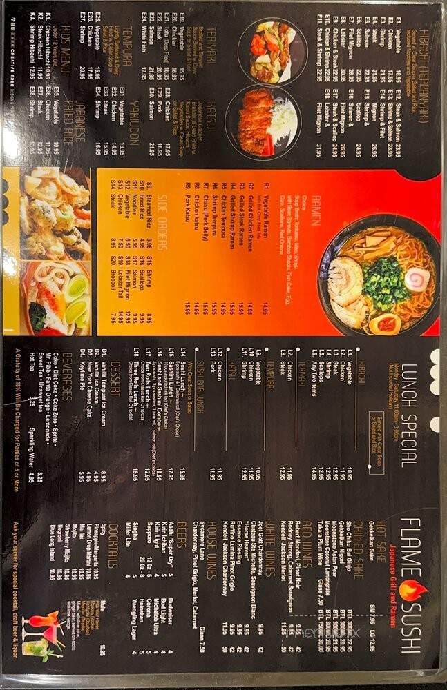 Flame Sushi Japanese Grill & Ramen - Jacksonville, FL menu_pic