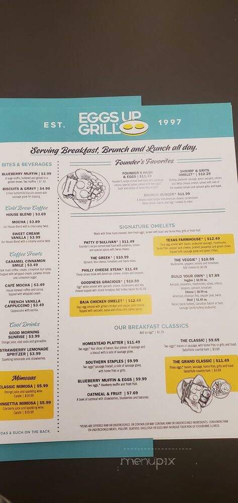 Eggs Up Grill - Midlothian, VA menu_pic