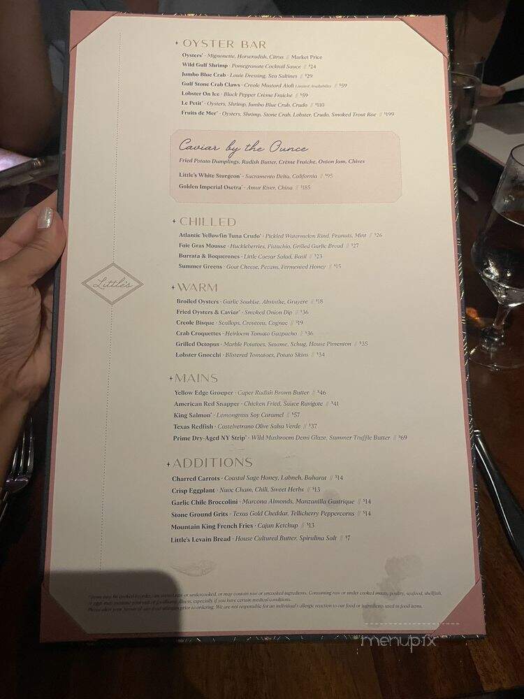 Little's Oyster Bar - Houston, TX menu_pic