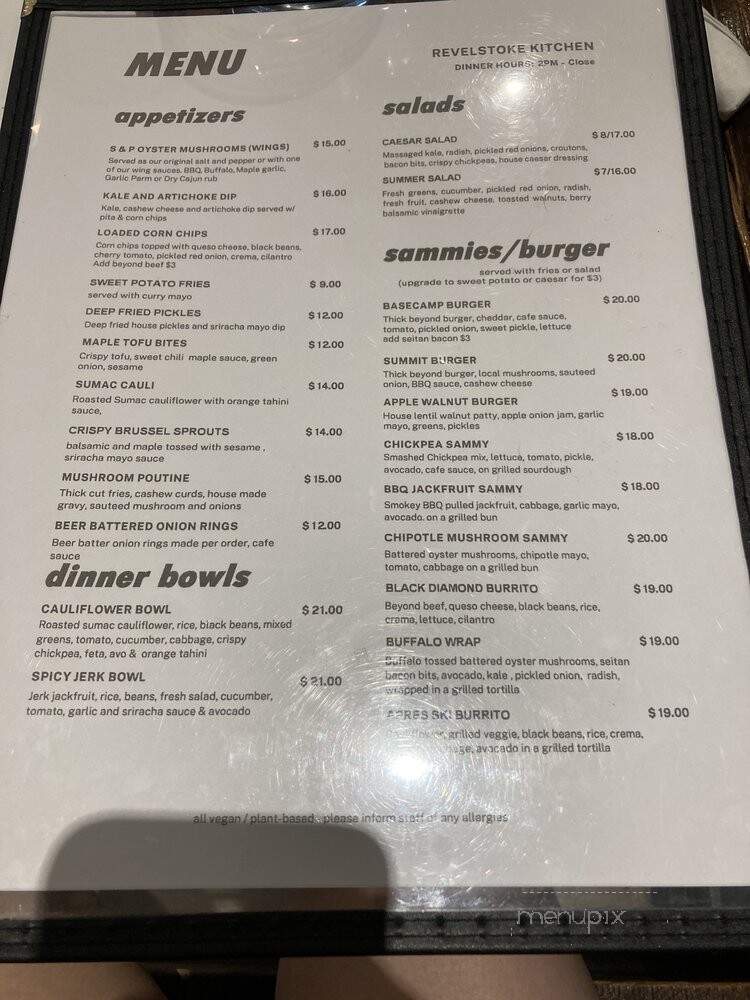 Revelstoke Cafe - Toronto, ON menu_pic