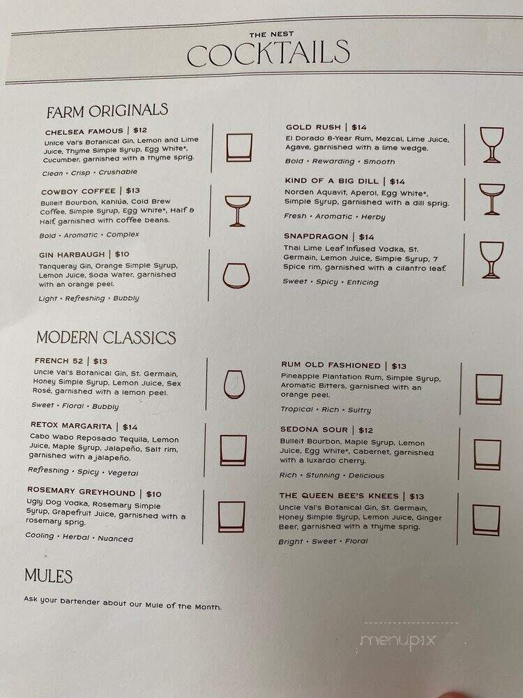 The Nest Cocktail Bar & Kitchen - Chelsea, MI menu_pic