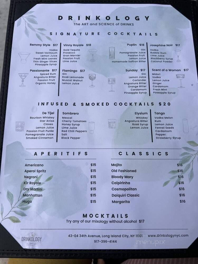 Drinkology NYC - Queens, NY menu_pic