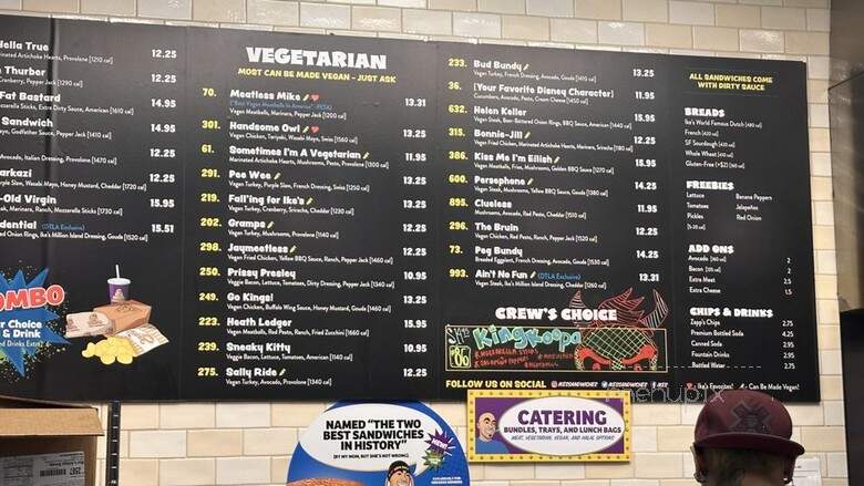 Ike's Love & Sandwiches - Los Angeles, CA menu_pic