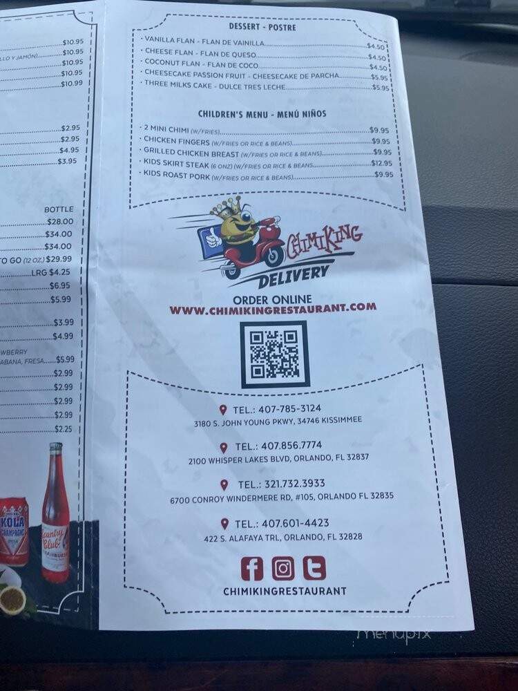 Chimiking Restaurant - Orlando, FL menu_pic