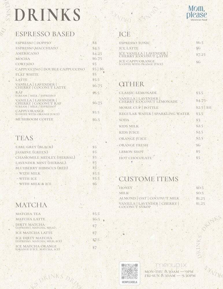 Mom Please - Playa Vista, CA menu_pic