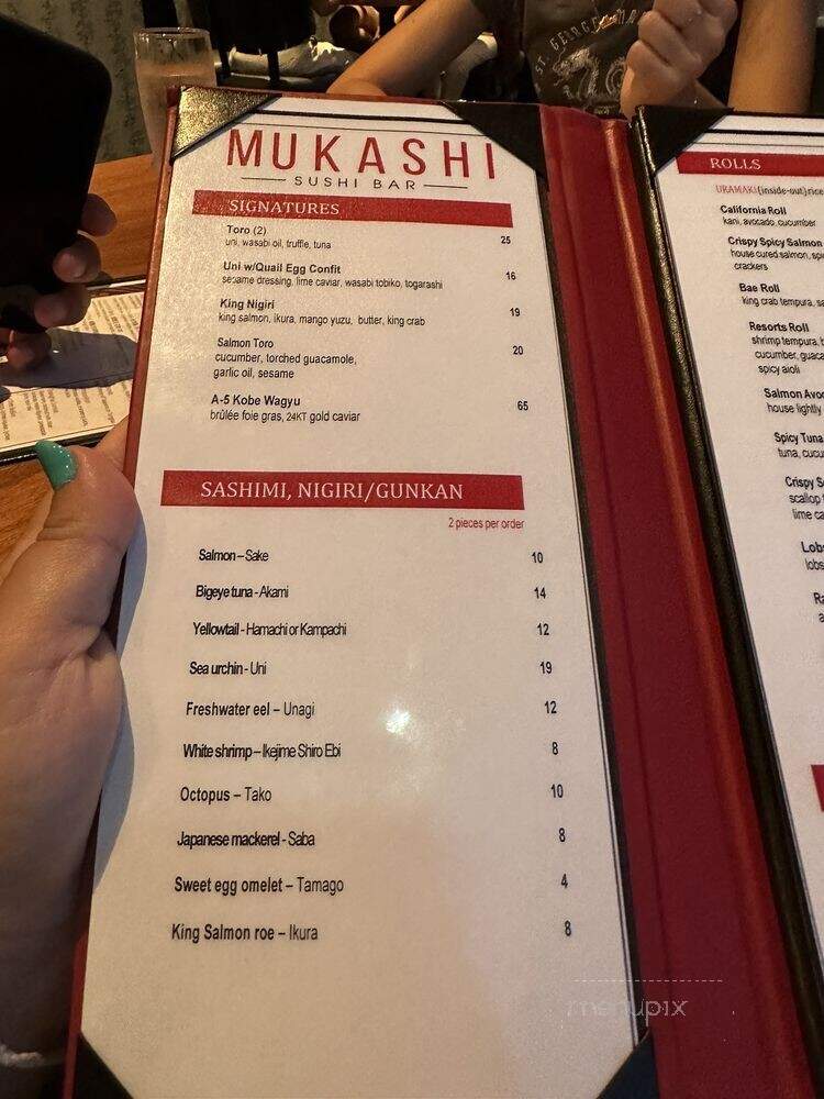 Mukashi Sushi Bar - Atlantic City, NJ menu_pic
