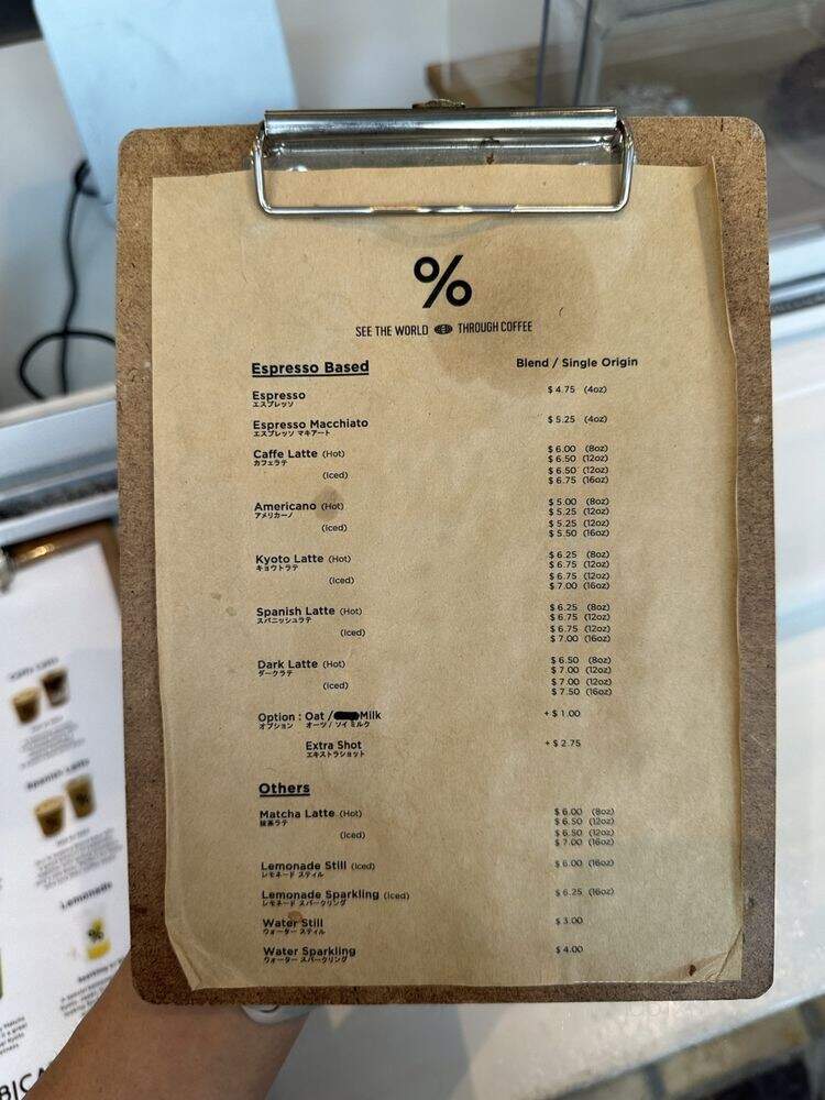 Percent Arabica - Los Angeles, CA menu_pic