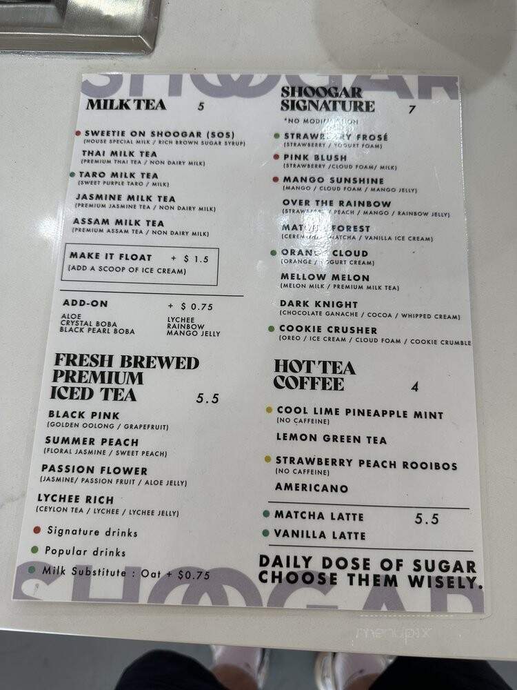 Shoogar Tea Shoppe - Los Angeles, CA menu_pic